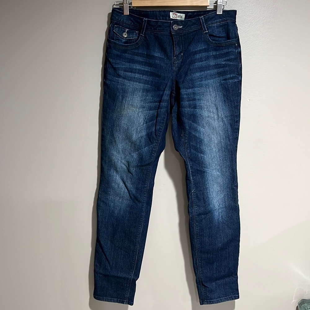 L.E.I Curvy Skinny Dark Blue Washed Jeans